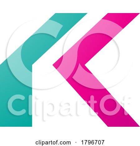 Magenta and Green Folded Letter K Icon by cidepix