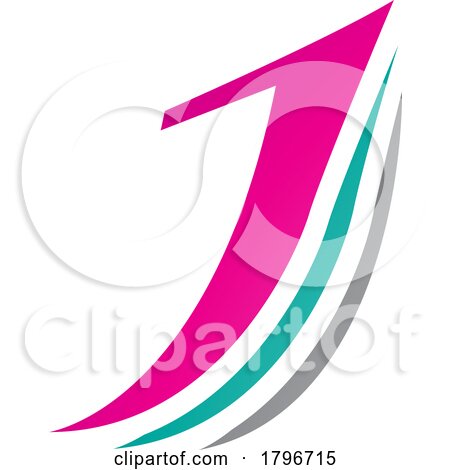 Magenta and Green Layered Letter J Icon by cidepix