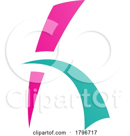 Magenta and Green Letter H Icon with Spiky Lines by cidepix