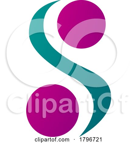 Magenta and Green Letter S Icon with Spheres by cidepix