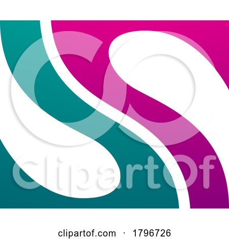 Magenta and Green Fish Fin Shaped Letter S Icon by cidepix