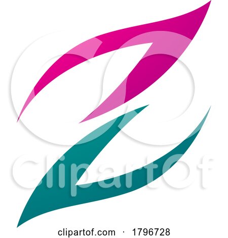 Magenta and Green Fire Shaped Letter Z Icon by cidepix
