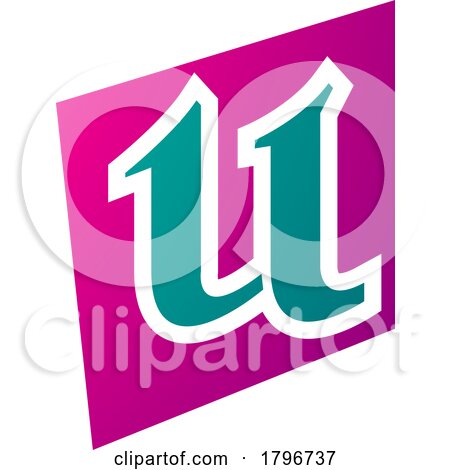 Magenta and Green Distorted Square Shaped Letter U Icon by cidepix