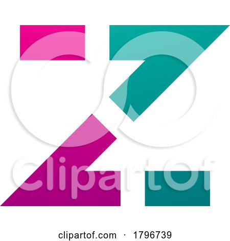 Magenta and Green Dotted Line Shaped Letter Z Icon by cidepix