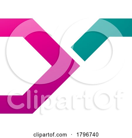 Magenta and Green Rail Switch Shaped Letter Y Icon by cidepix