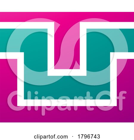 Magenta and Green Rectangle Shaped Letter U Icon by cidepix