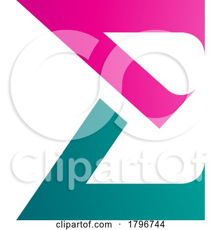 Magenta and Persian Green Sharp Elegant Letter E Icon by cidepix