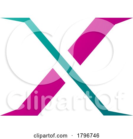 Magenta and Green Pointy Tipped Letter X Icon by cidepix