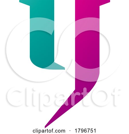 Magenta and Green Lowercase Letter Y Icon by cidepix