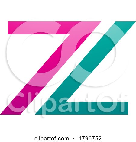 Magenta and Green Number 7 Shaped Letter Z Icon by cidepix
