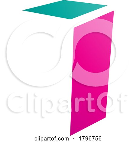 Magenta and Green Folded Letter I Icon by cidepix