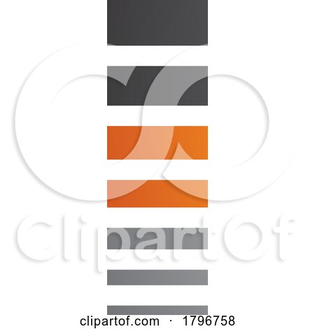 Orange and Black Letter I Icon with Horizontal Stripes by cidepix