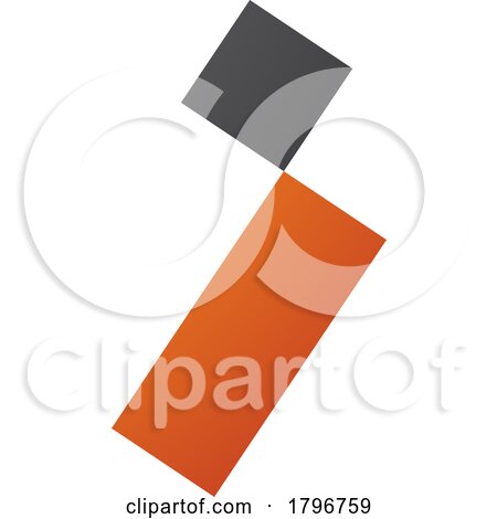 Orange and Black Letter I Icon with a Square and Rectangle by cidepix