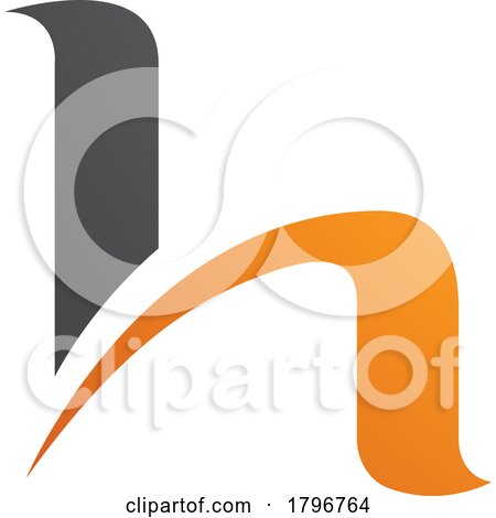 Orange and Black Letter H Icon with Round Spiky Lines by cidepix