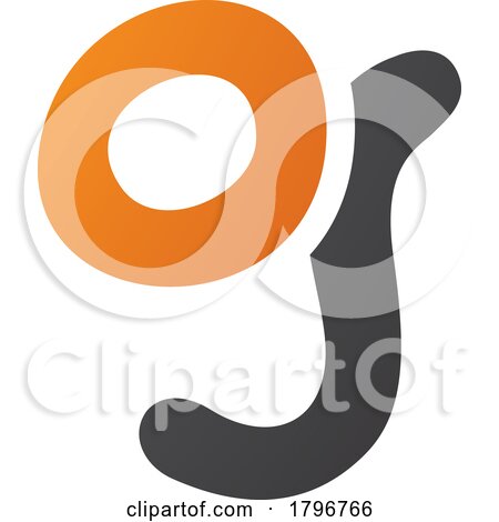Orange and Black Letter G Icon with Soft Round Lines by cidepix