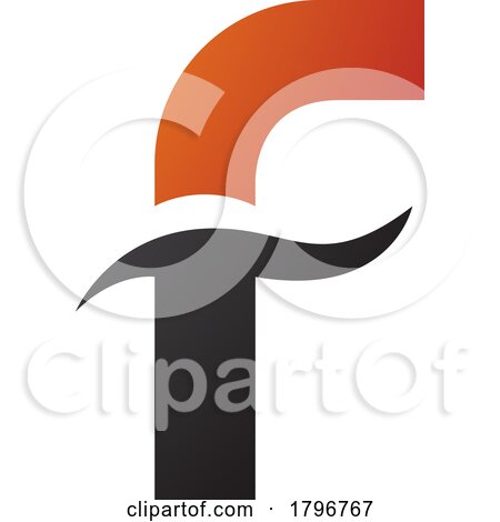 Orange and Black Letter F Icon with Spiky Waves by cidepix