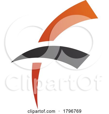 Orange and Black Letter F Icon with Round Spiky Lines by cidepix