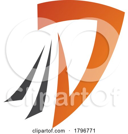 Orange and Black Letter D Icon with Tails by cidepix