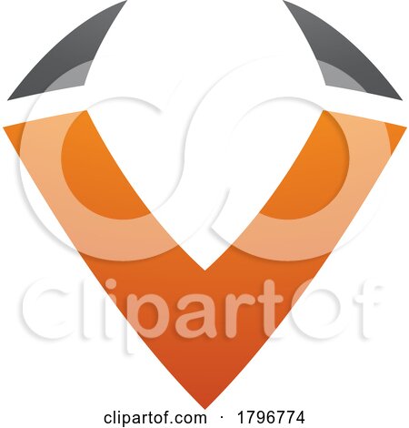 Orange and Black Horn Shaped Letter V Icon by cidepix