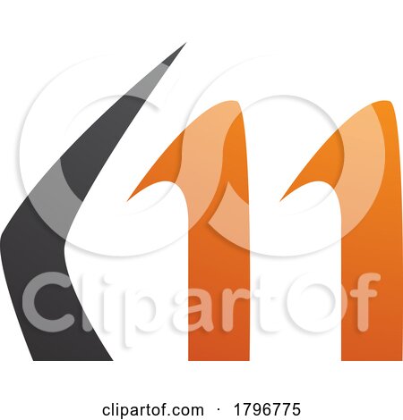 Orange and Black Horn Shaped Letter M Icon by cidepix