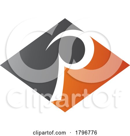 Orange and Black Horizontal Diamond Letter P Icon by cidepix