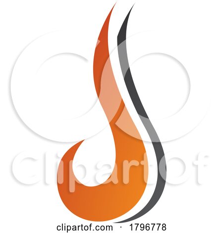 Orange and Black Hook Shaped Letter J Icon by cidepix