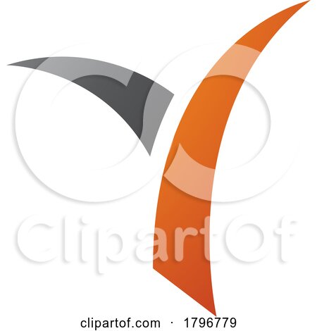 Orange and Black Grass Shaped Letter Y Icon by cidepix