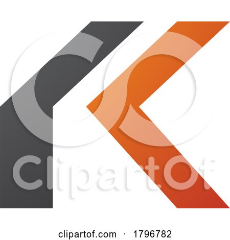 Orange and Black Folded Letter K Icon by cidepix