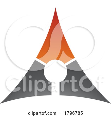 Orange and Black Deflated Triangle Letter a Icon by cidepix