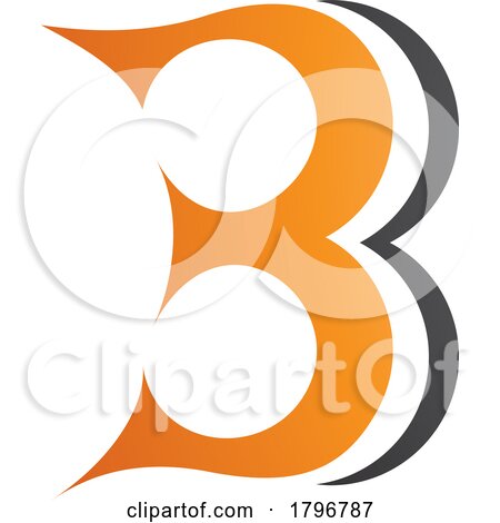 Orange and Black Curvy Letter B Icon Resembling Number 3 by cidepix