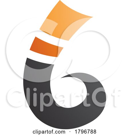 Orange and Black Curly Spike Shape Letter B Icon by cidepix