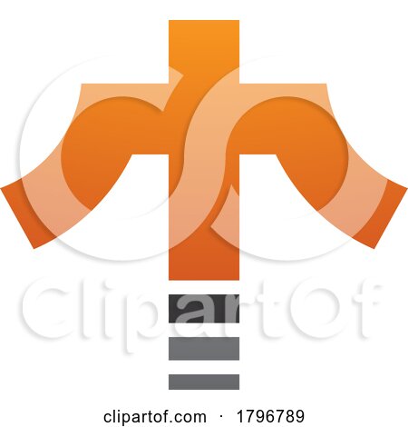 Orange and Black Cross Shaped Letter T Icon by cidepix