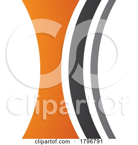 Orange and Black Concave Lens Shaped Letter I Icon by cidepix
