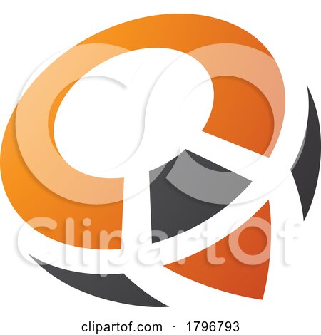 Orange and Black Compass Shaped Letter Q Icon by cidepix