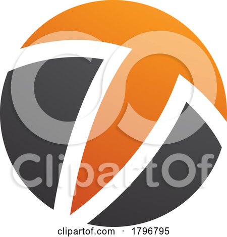 Orange and Black Circle Shaped Letter T Icon by cidepix