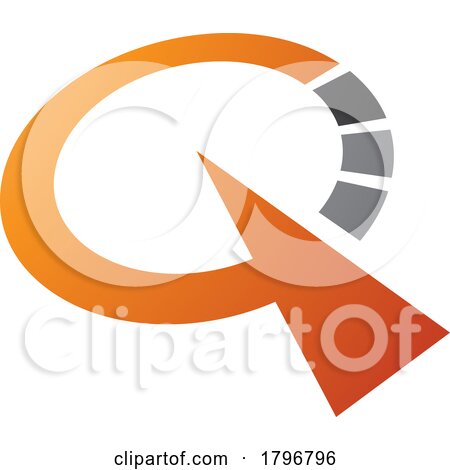 Orange and Black Clock Shaped Letter Q Icon by cidepix
