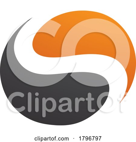 Orange and Black Circle Shaped Letter S Icon by cidepix