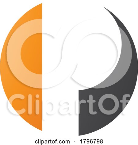 Orange and Black Circle Shaped Letter P Icon by cidepix