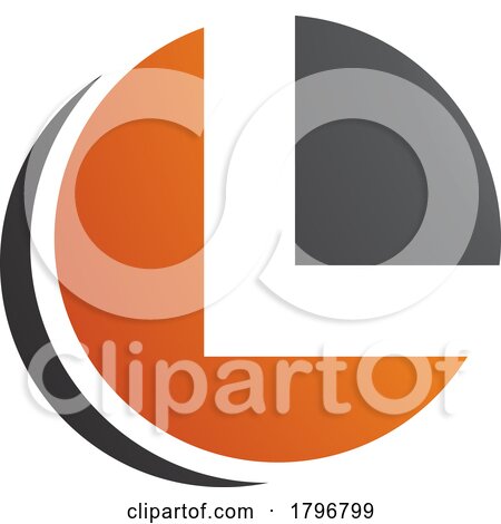 Orange and Black Circle Shaped Letter L Icon by cidepix