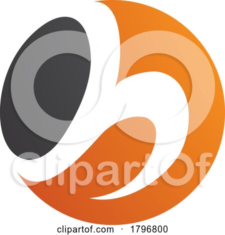 Orange and Black Circle Shaped Letter H Icon by cidepix
