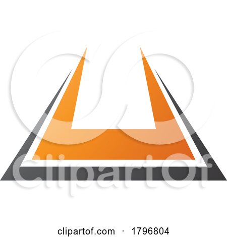 Orange and Black Bold Spiky Shaped Letter U Icon by cidepix