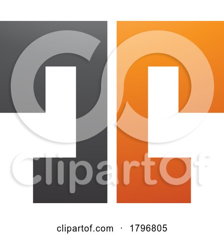 Orange and Black Bold Split Shaped Letter T Icon by cidepix