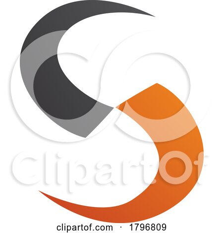 Orange and Black Blade Shaped Letter S Icon by cidepix