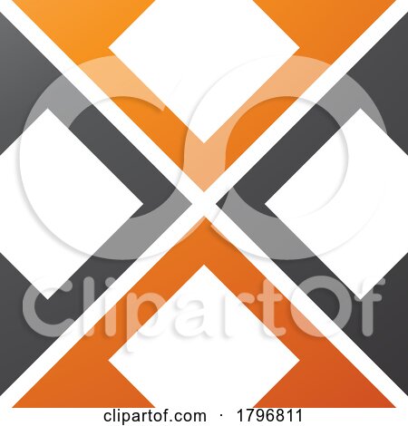 Orange and Black Arrow Square Shaped Letter X Icon by cidepix