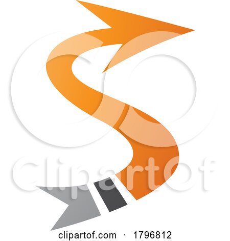 Orange and Black Arrow Shaped Letter S Icon by cidepix