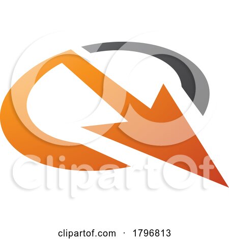 Orange and Black Arrow Shaped Letter Q Icon by cidepix