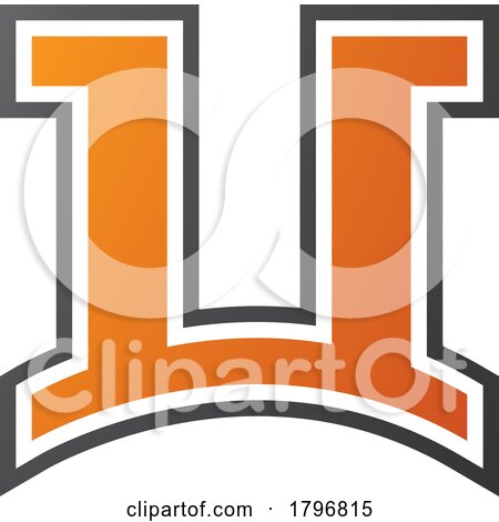 Orange and Black Arch Shaped Letter U Icon by cidepix