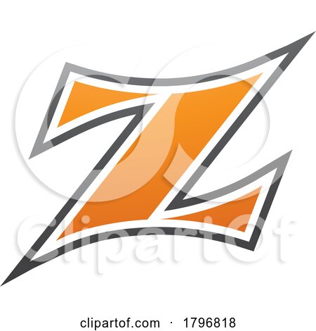 Orange and Black Arc Shaped Letter Z Icon by cidepix