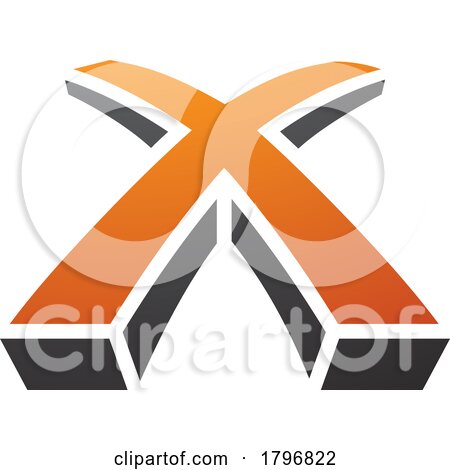 Orange and Black 3d Shaped Letter X Icon by cidepix