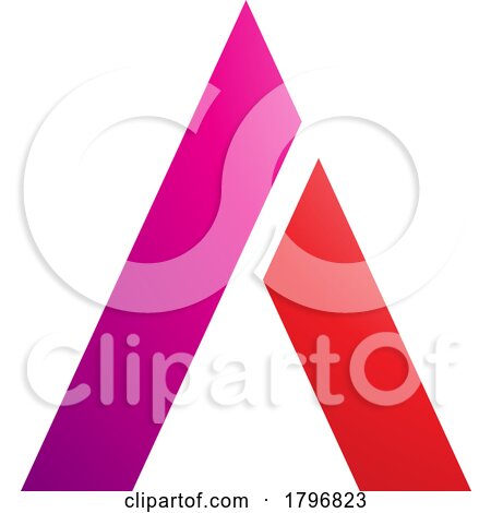 Magenta and Red Trapezium Shaped Letter a Icon by cidepix
